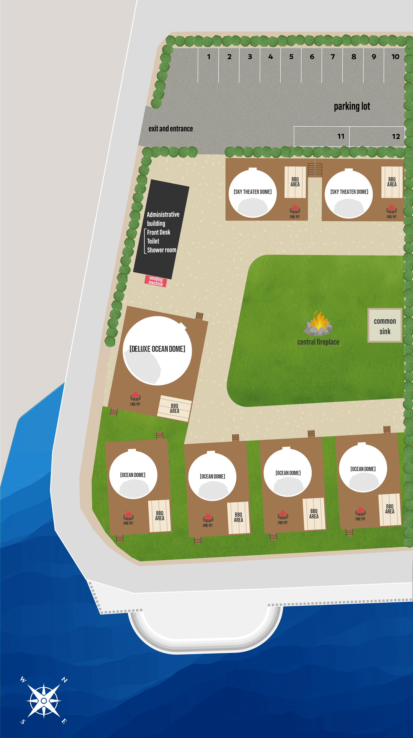 Glamp Dome Setouchi Shimanami Facilities Map