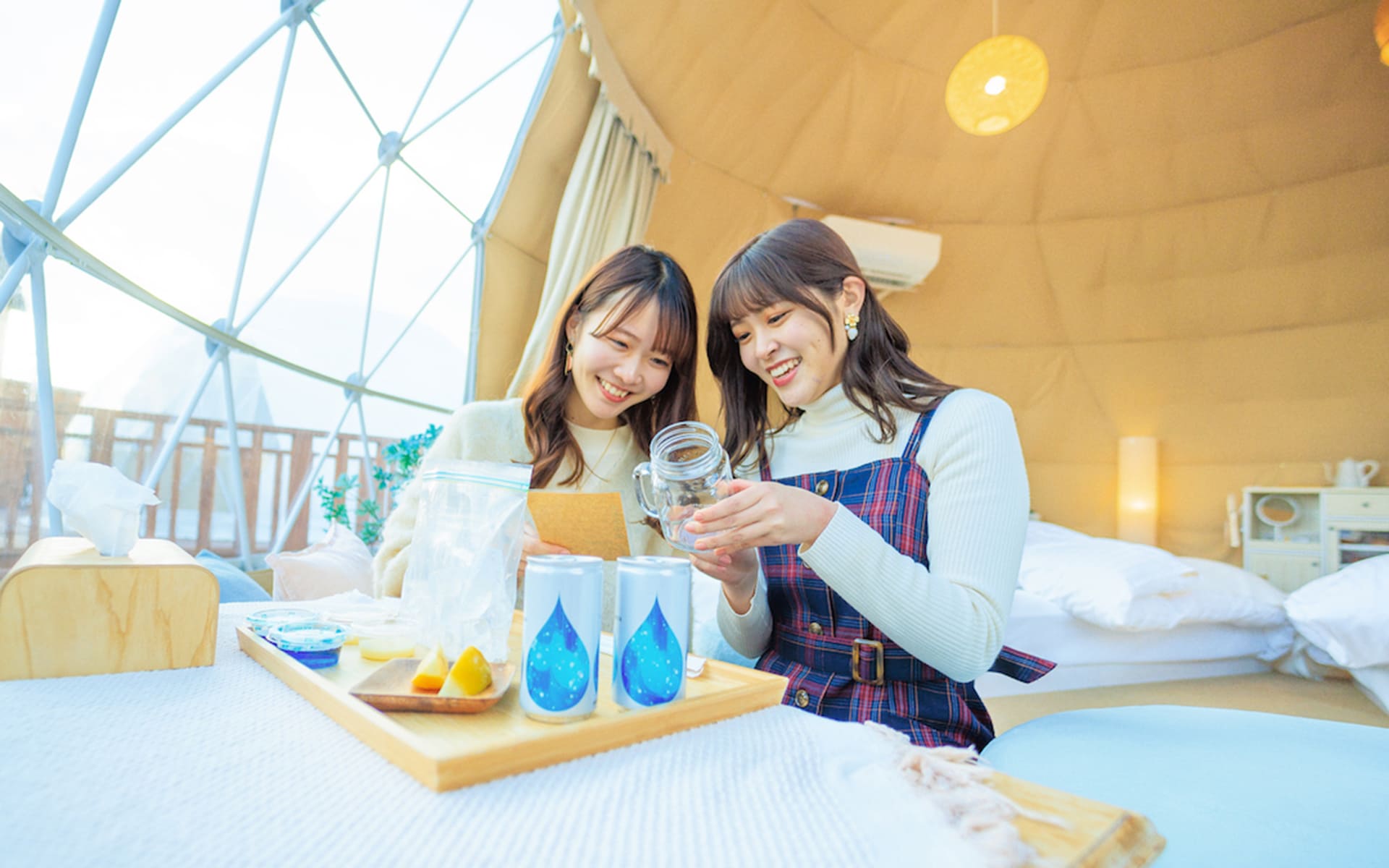 Women enjoying activities at the dome